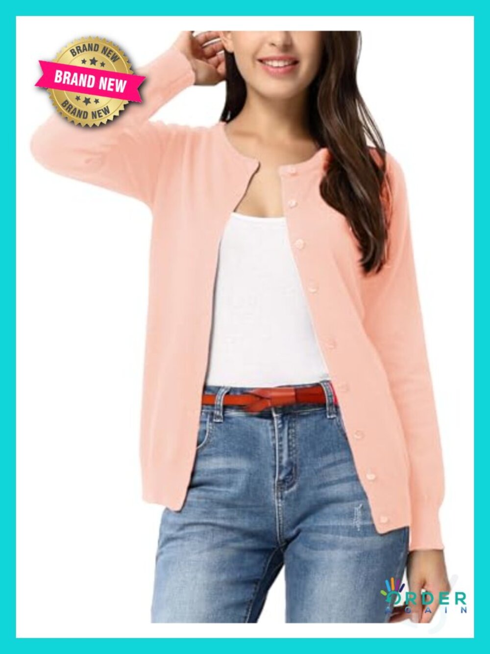 Knit Button Down Cardigan Sweater Lightweight Casual Layering Women